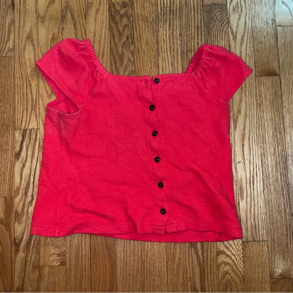 Women's hot pink Button-Up Top